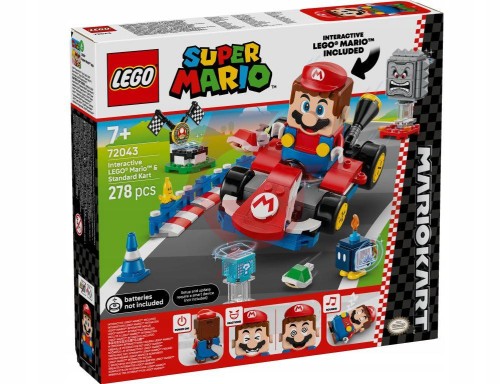 Klocki lego super mario 72043 - mario kart: interaktywna figurka lego mario i standard kart