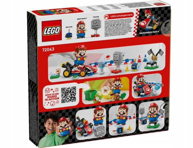 Klocki lego super mario 72043 - mario kart: interaktywna figurka lego mario i standard kart