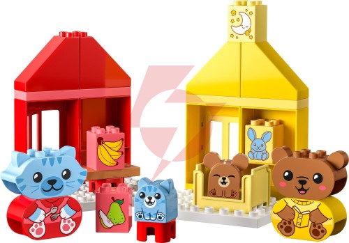 Klocki lego duplo - codzienne czynności - jedzenie i pora snu