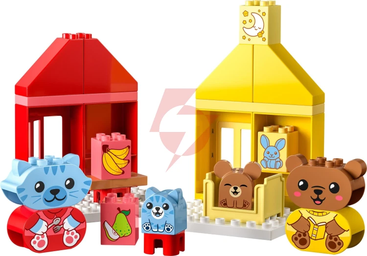 Klocki lego duplo - codzienne czynności - jedzenie i pora snu