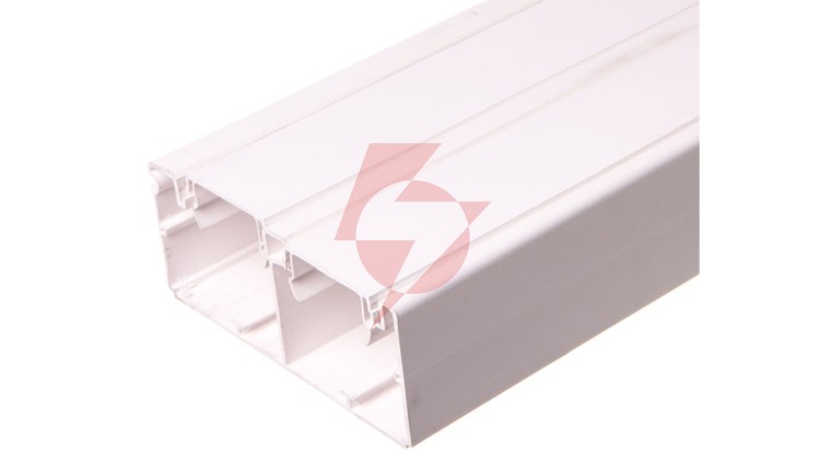 Simon Connect Kanał kablowy dwukomorowy Cabloplus PVC 130x55mm K45 czysta biel TK12102/9 /2m/ /opak.=12mb/