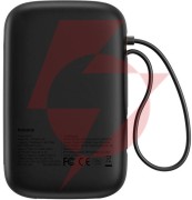 Powerbank baseus qpow 2 10000mah 30w z 2 wbudowanymi kablami usb-c - czarny