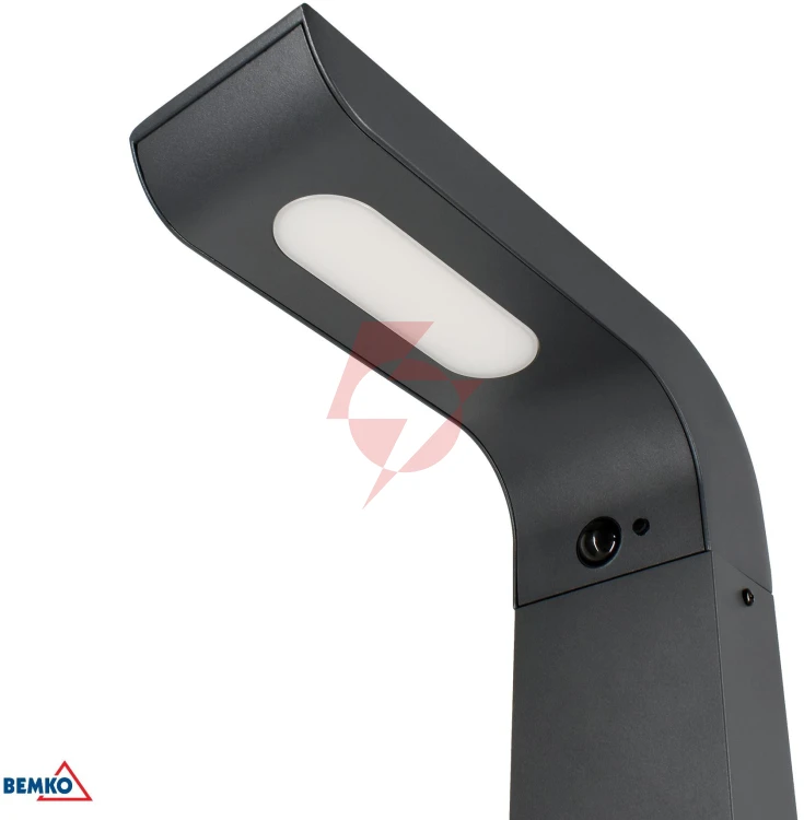 Hybrydowy słupek ogrodowy led bemko solveo 7w 600lm 3000k/4000k/6500k 80cm ip65 dark grey cz.pir