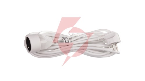 Przedłużacz 1-gniazdo z/u 7m /H05VV-F 3x1/ biały P0117