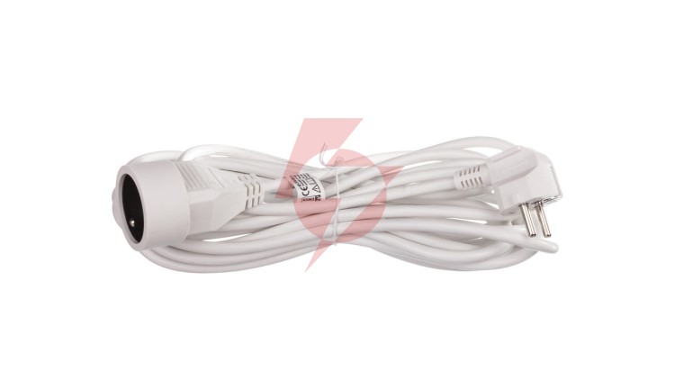 Przedłużacz 1-gniazdo z/u 7m /H05VV-F 3x1/ biały P0117