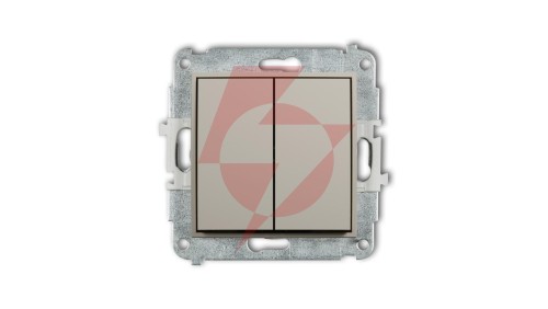 MINI Mechanizm łącznika podwójnego schodowego (dwa klawisze bez piktogramów) taupe 60MWP-33.1