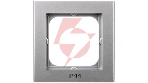 SONATA Ramka pojedyncza do łączników IP44 srebro mat RH-1R/38