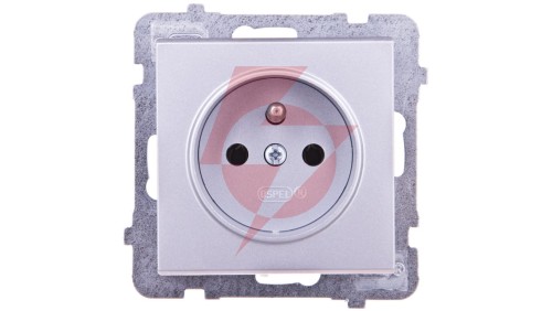 SONATA Gniazdo pojedyncze z/u srebro mat GP-1RZ/m/38