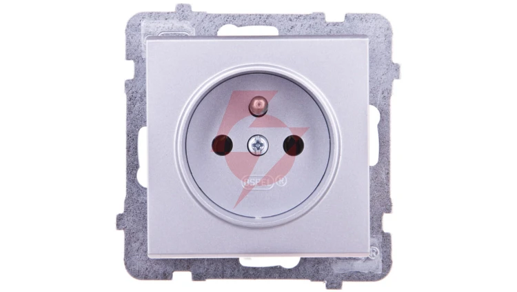 SONATA Gniazdo pojedyncze z/u srebro mat GP-1RZ/m/38