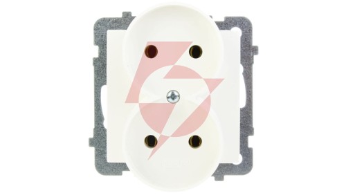 AS Gniazdo podwójne b/u ecru GP-2GR/m/27