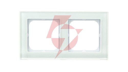 SONATA Ramka podwójna białe szkło R-2RG/31