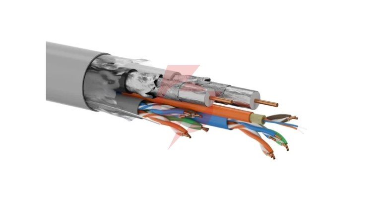 Multikabel Q-LANTEC Multimedia 2 x U/UTP kat.6 + 2 x RG6 1.13 + 2 x FO G657A1, LSOH, Dca, szary /500m/
