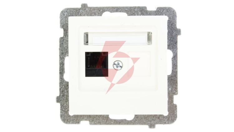 AS Gniazdo komputerowe pojedyncze RJ45 kat.5e MMC ecru GPK-1G/K/m/27