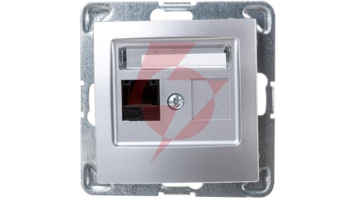 IMPRESJA Gniazdo komputerowe pojedyncze RJ45 kat.5e MMC srebrne GPK-1Y/K/m/18