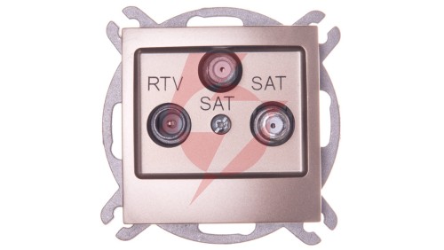 IMPRESJA Gniazdo antenowe RTV-SAT-SAT złoty metalik GPA-Y2S/m/28