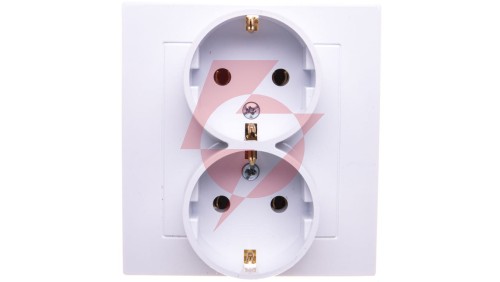 AS Gniazdo podwójne z/u Schuko białe GP-2GS/00