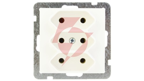 AS Gniazdo potrójne b/u 2.5A EURO ecru GP-3G/m/27