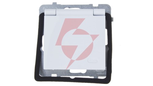 AS Gniazdo bryzgoszczelne z/u IP44 klapka biała GPH-1GZ/m/00/w