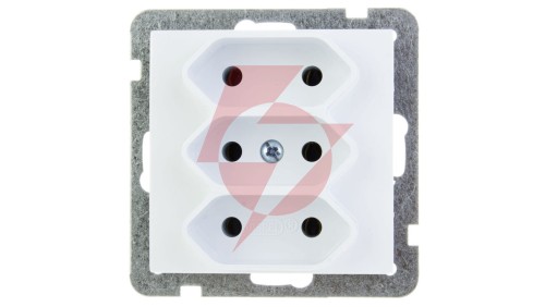 AS Gniazdo potrójne b/u 2.5A EURO białe GP-3G/m/00