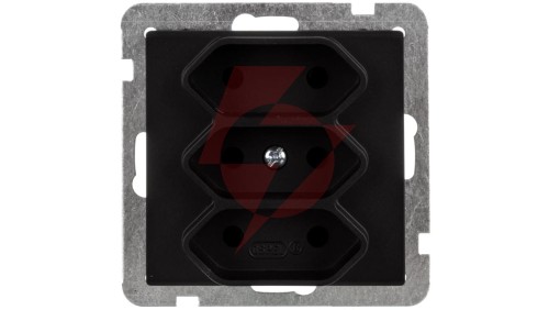 SONATA Gniazdo potrójne b/u 2,5A EURO czarny metalik GP-3R/m/33