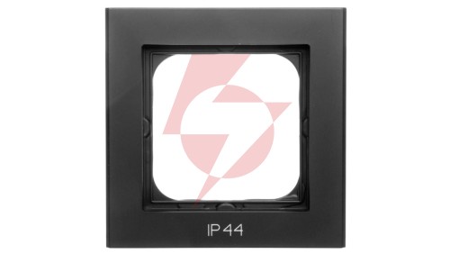 SONATA Ramka pojedyncza do łączników IP44 czarny metalik RH-1R/33