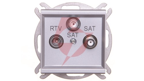 SONATA Gniazdo antenowe RTV-SAT-SAT srebro mat GPA-R2S/m/38