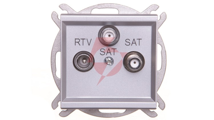 SONATA Gniazdo antenowe RTV-SAT-SAT srebro mat GPA-R2S/m/38