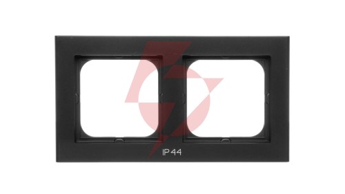 SONATA Ramka podwójna do łączników IP44 czarny metalik RH-2R/33