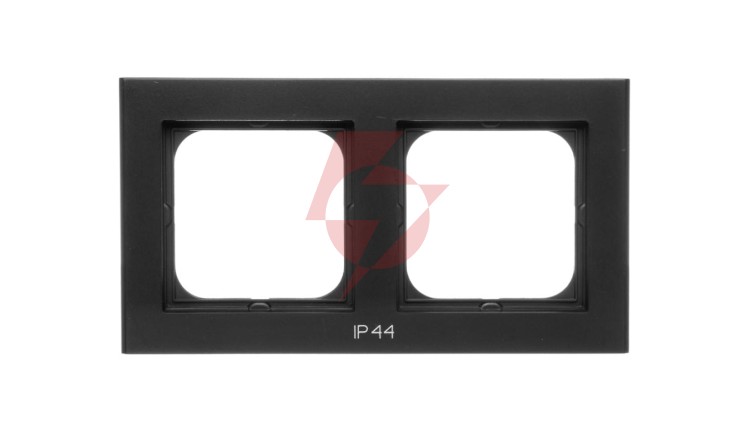SONATA Ramka podwójna do łączników IP44 czarny metalik RH-2R/33