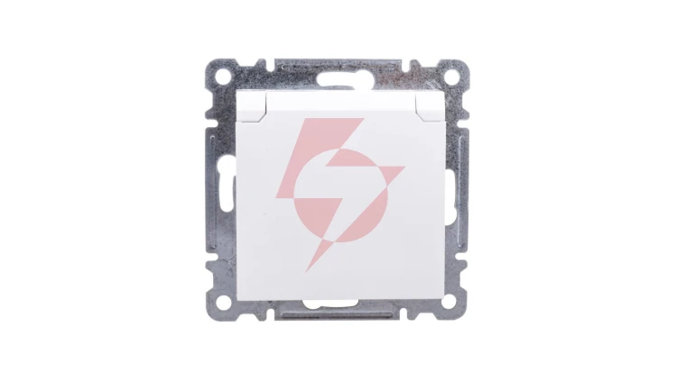 Lumina Gniazdo pojedyncze z/u 16A z klapką IP20 białe WL1120