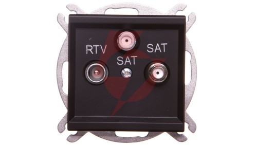SONATA Gniazdo antenowe RTV-SAT-SAT czarny metalik GPA-R2S/m/33