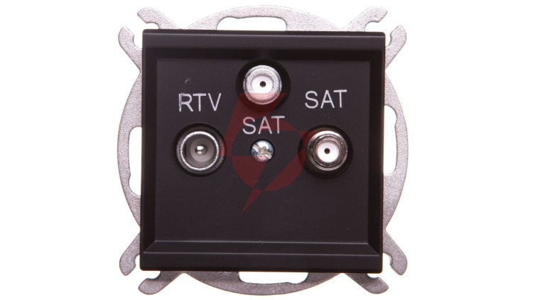 SONATA Gniazdo antenowe RTV-SAT-SAT czarny metalik GPA-R2S/m/33