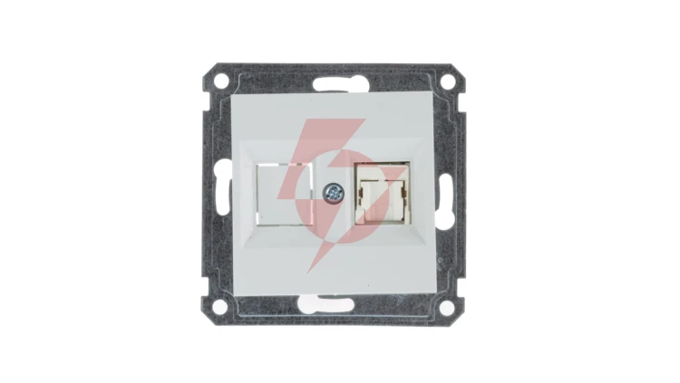 Lumina Gniazdo komputerowe pojedyncze RJ45 Cat.5e UTP białe WL2110