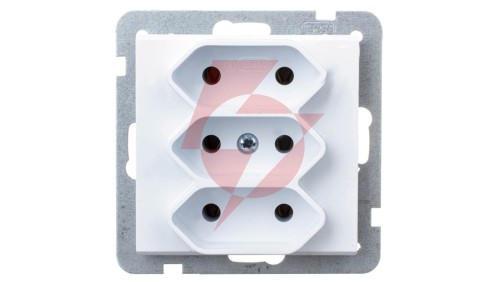 SONATA Gniazdo potrójne b/u 2,5A EURO białe GP-3R/m/00