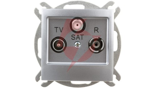 IMPRESJA Gniazdo antenowe RTV-SAT końcowe srebrne GPA-YS/m/18