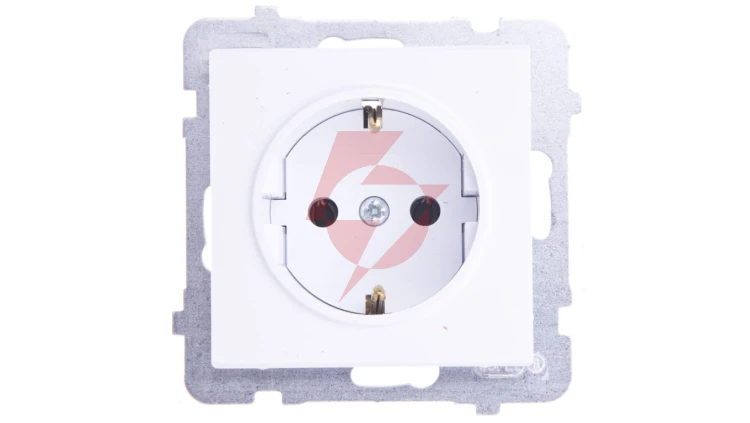 SONATA Gniazdo pojedyncze z/u Schuko białe GP-1RS/m/00