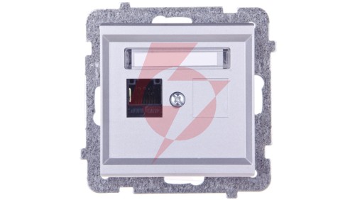SONATA Gniazdo komputerowe pojedyncze RJ45 kat.5e srebro mat KRONE GPK-1R/K/m/38