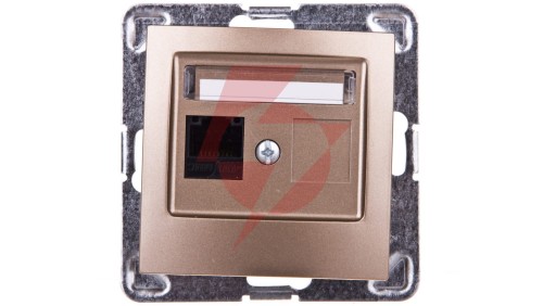 IMPRESJA Gniazdo komputerowe pojedyncze RJ45 kat.5e MMC złoty metalik GPK-1Y/K/m/28