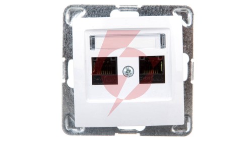 IMPRESJA Gniazdo komputerowe podwójne RJ45 kat.5e MMC białe GPK-2Y/K/m/00