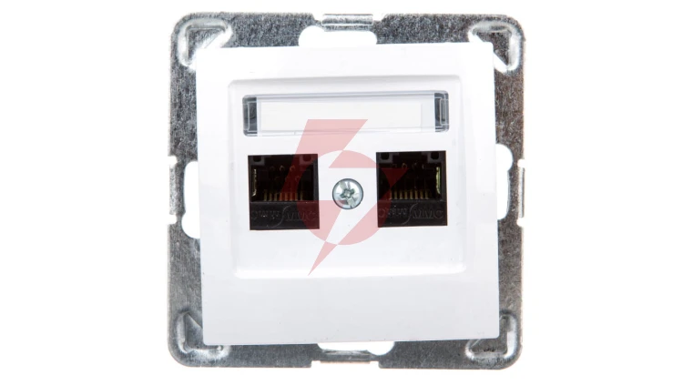 IMPRESJA Gniazdo komputerowe podwójne RJ45 kat.5e MMC białe GPK-2Y/K/m/00