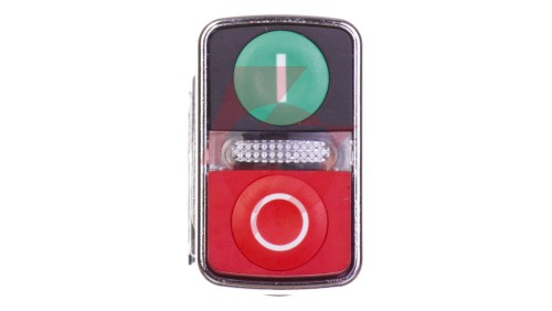 Przycisk sterowniczy 22mm podwójny czerwono/zielony 1Z 1R z samopowrotu z podświetleniem 24V AC/DC XB4BW73731B5