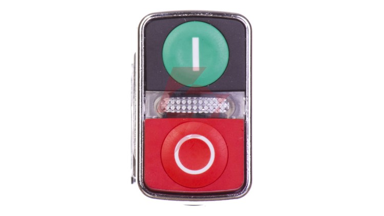Przycisk sterowniczy 22mm podwójny czerwono/zielony 1Z 1R z samopowrotu z podświetleniem 24V AC/DC XB4BW73731B5