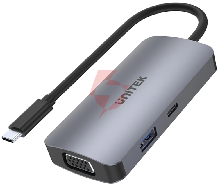 Unitek d1051a hub usb-c 1xusb 3.1 gen1 vga 2xhdmi pd mst