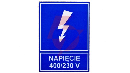Tabliczka /znak informacyjny/ TZI 52x74S /NAPIĘCIE 400/230V/ E04TZ-01041111100 /10szt./