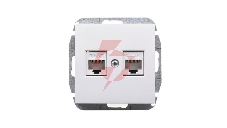 Sentia Gniazdo komputerowe podwójne RJ45 kat.5e białe 1449-10