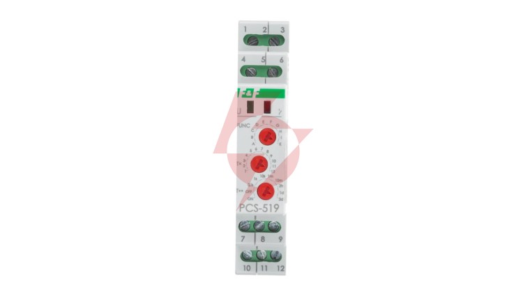 Przekaźnik czasowy 2P 8A 0,1sek-576h 12V AC/DC wielofunkcyjny PCS-519-12V