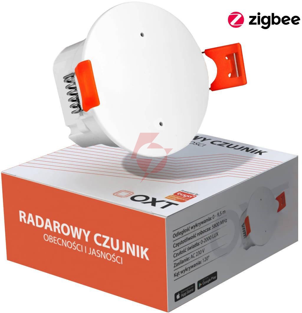 Oxt czujnik radar obecności jasności 230v zigbee tuya t160
