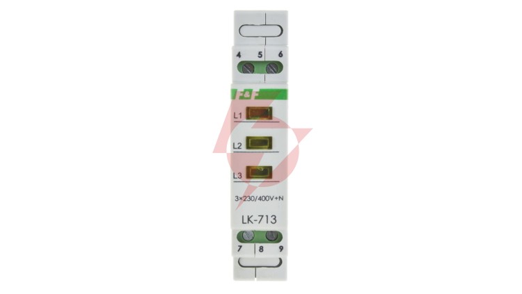 Lampka modułowa 3-fazowa żółta 3x230V+N AC LK-713Y