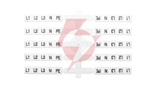 Oznacznik elastyczny do złączek szynowych EO3 /L1, L2, L3, N, PE/ 40x5szt. (200szt.) 003901816