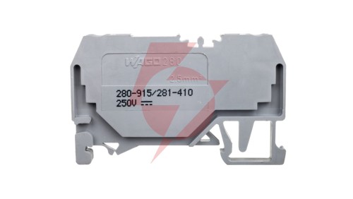 Złączka szynowa 2-przewodowa z diodą 1N4007 2,5mm2 szara 280-915/281-410